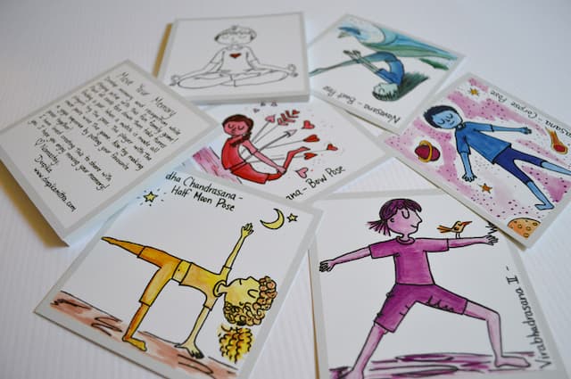 Memory game with yoga cards