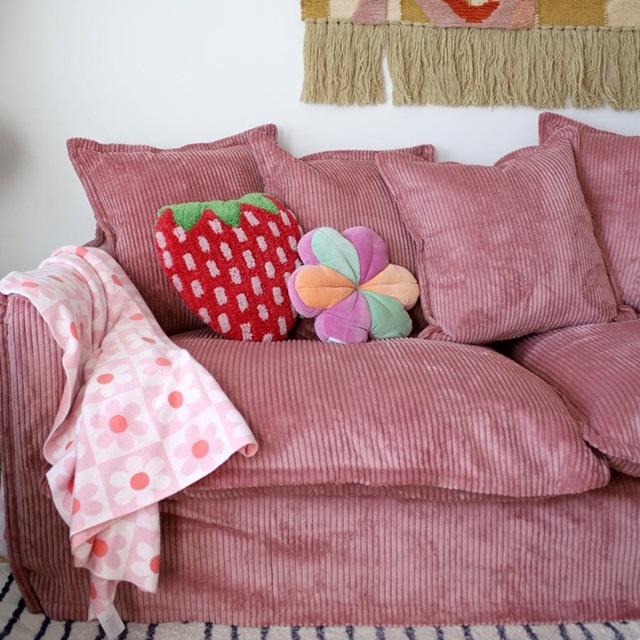 THE CLOUD 2 SEATER SOFA WITH BLUSH CORDUROY SLIPCOVER
