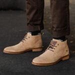 Clapton Lace Up Boots Beige Suede