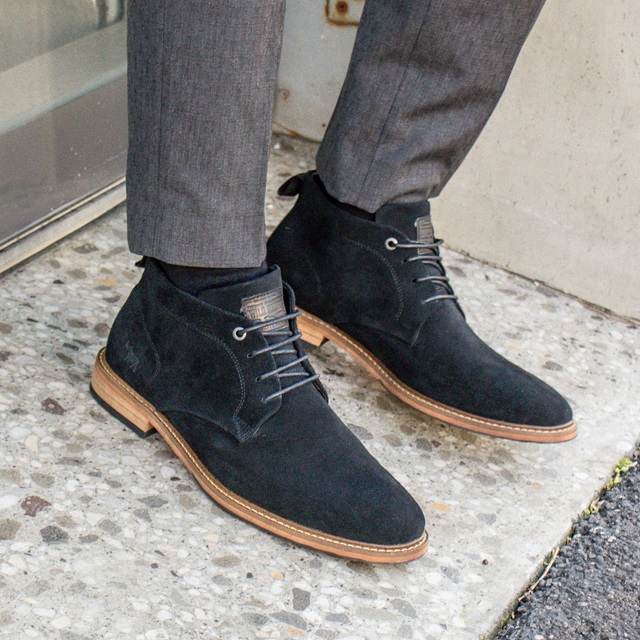 Clapton Lace Up Boots Black Suede
