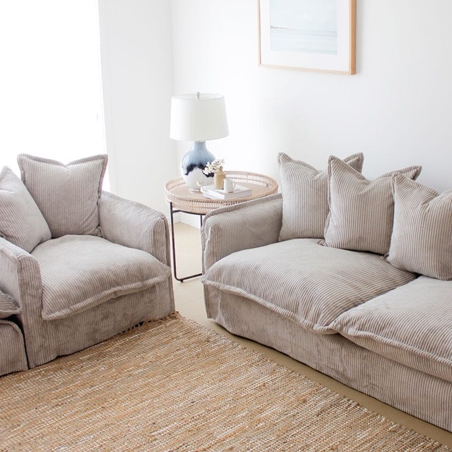 The Cloud Single Seater with Mist Corduroy Slipcover
