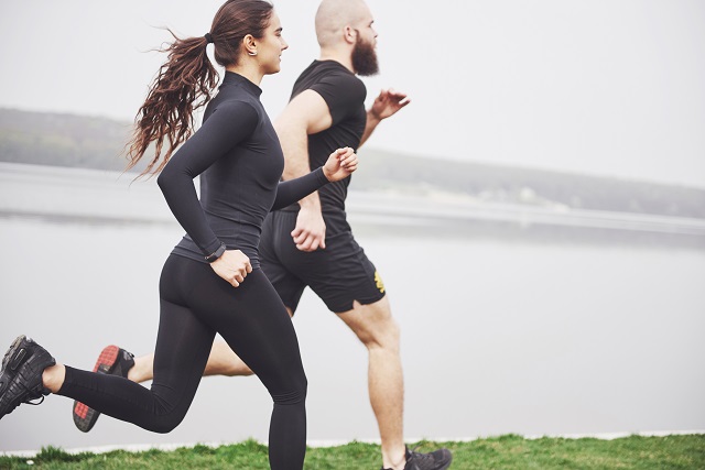 Couple running